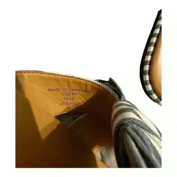 J. Crew Women’s Shoes Blue/White Striped Slide On Bow Tie Flat Sandals Size 9 - Picture 7 of 7